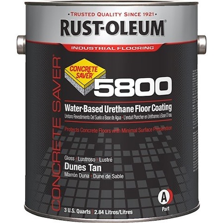 Rust-Oleum Coating, 5800, 1 gal, Kit, Dunes Tan, Gloss, Floor, Water 353867